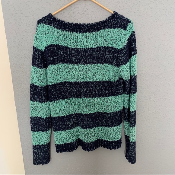 Blue and Green Stripped Sweater - Picture 3 of 3
